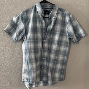 Hurley Men's Casual Plaid Shirt - Gray and Blue